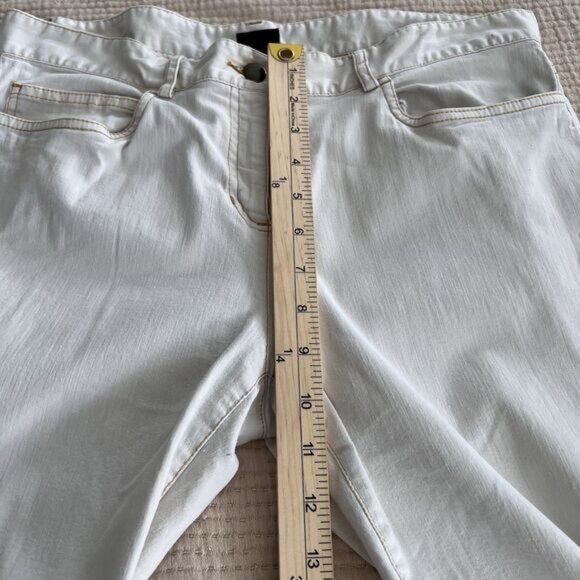 Eileen Fisher Pants Womens Petite Medium White Straight Leg Denim Jeans Made USA - Picture 12 of 16